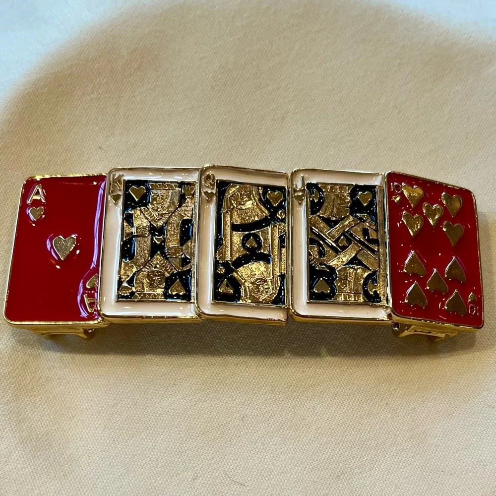 Vintage MIMI Di N “Playing Cards” Belt Buckle, NWT